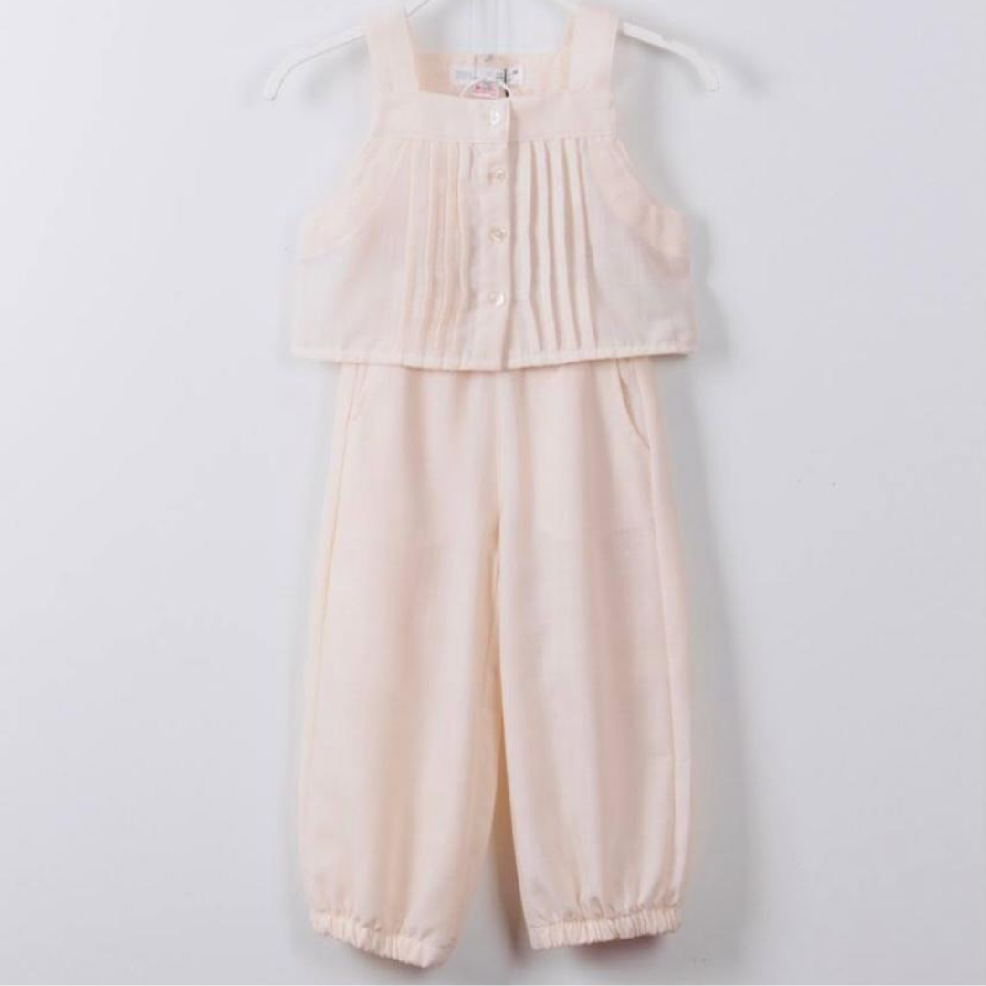 Krem Crop Keten Takım
