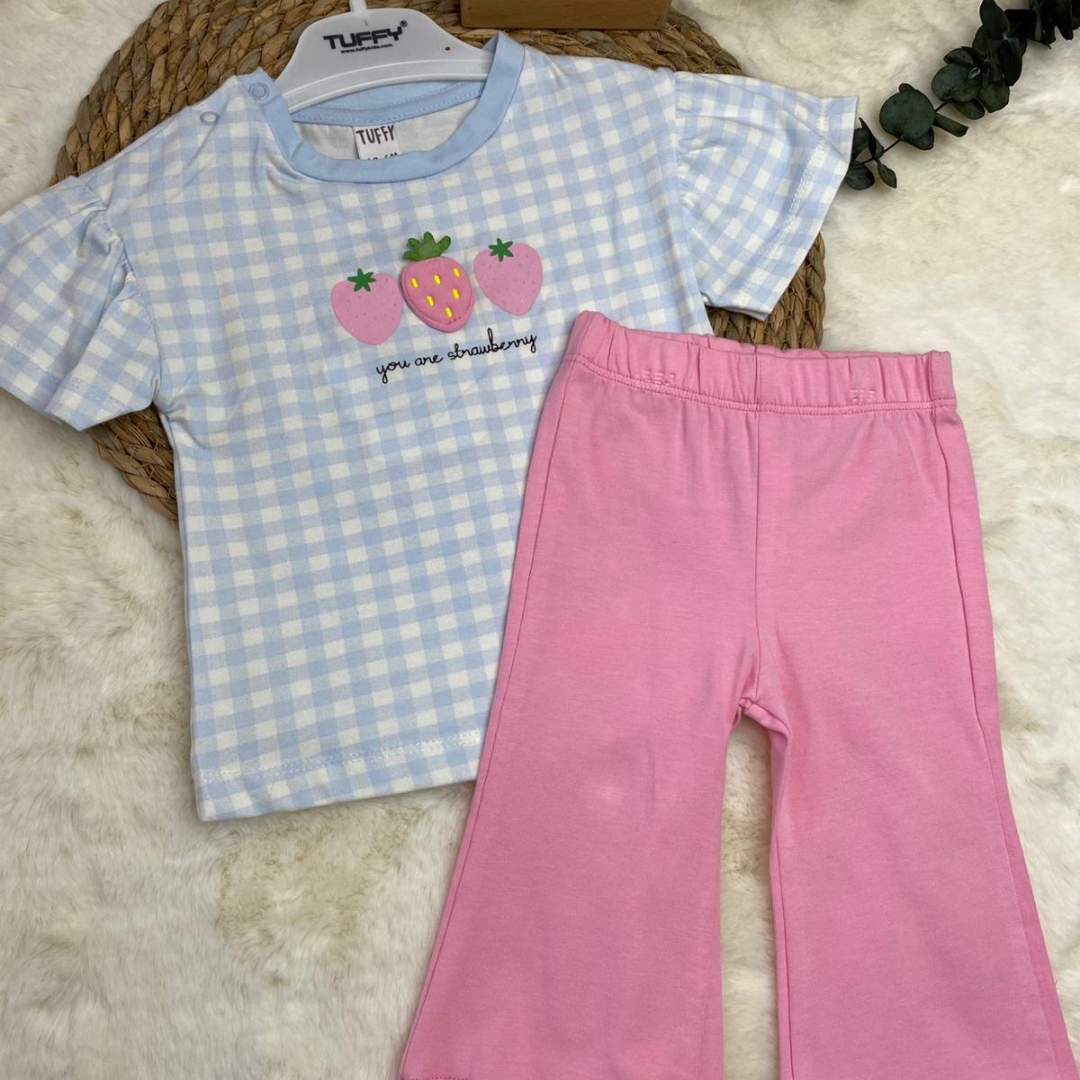 Kız Bebek Buz Mavisi Taytlı Takım