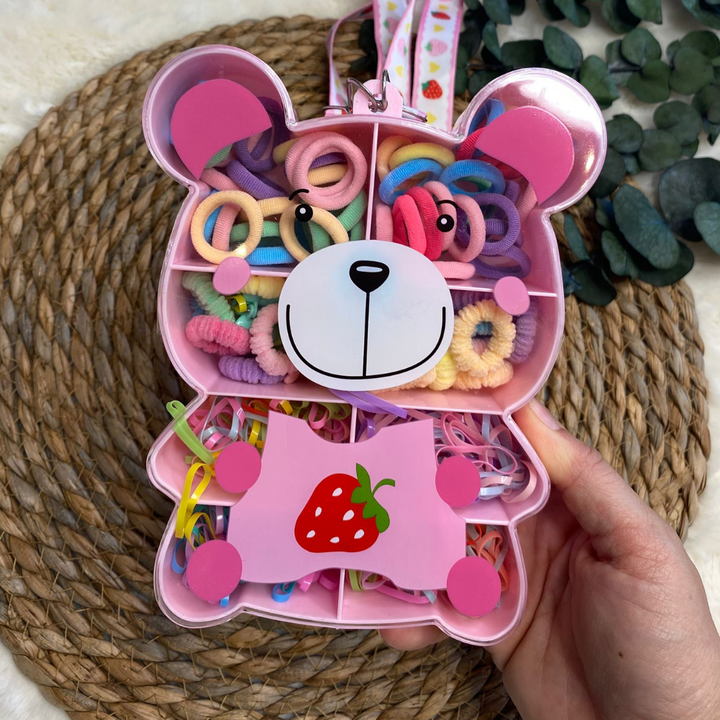 Pembe Ayıcıklı Ful Toka Çanta