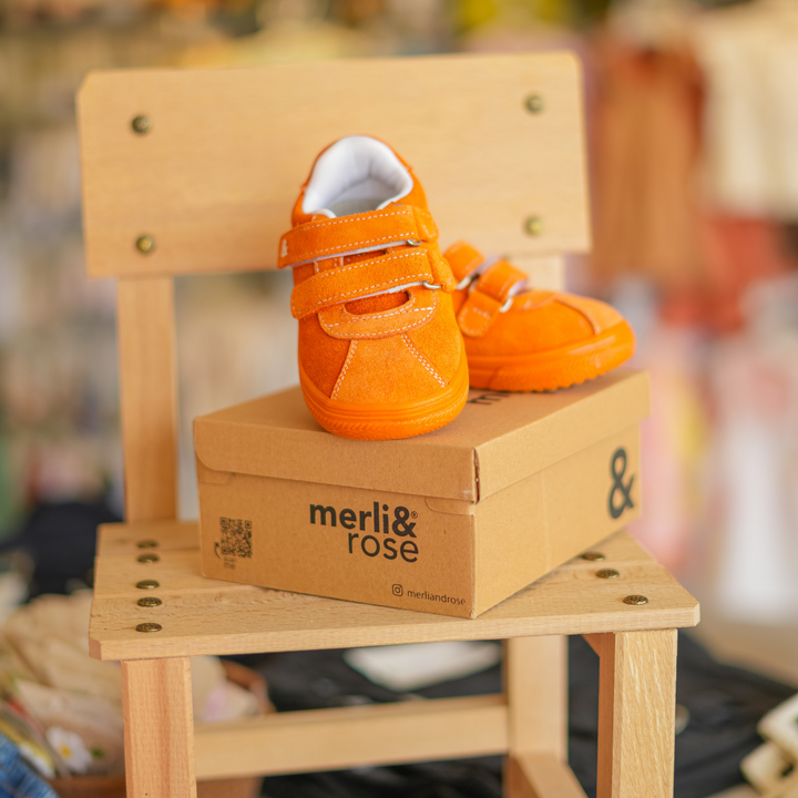 Merli & Rose Turuncu Cırt Cırtlı Bebek Spor Ayakkabı