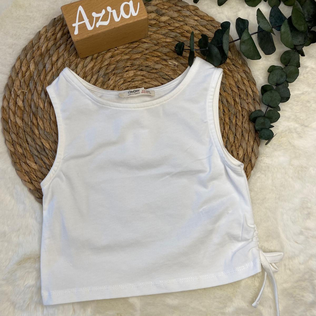 Beyaz Crop Tişört
