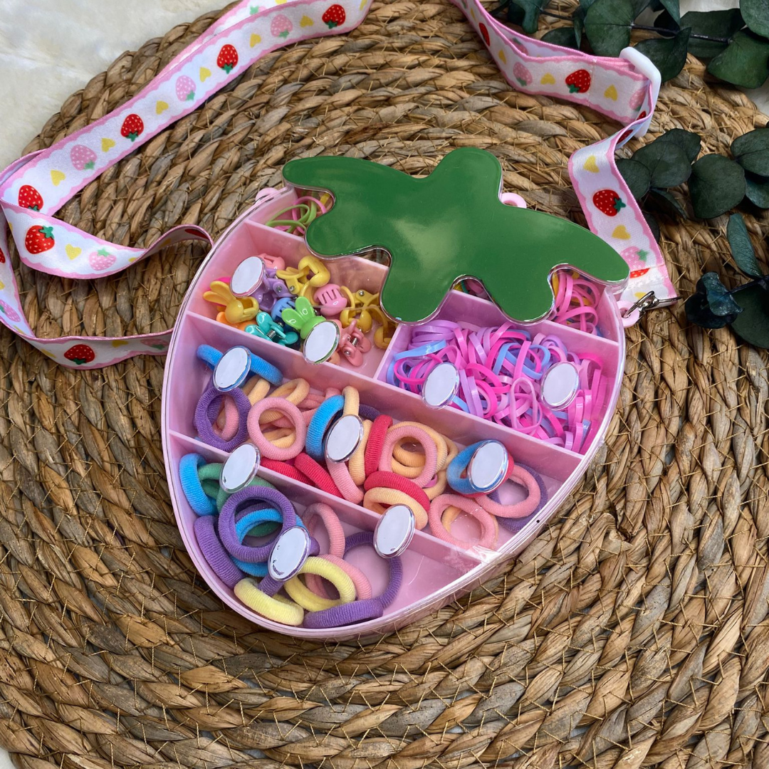 Pembe Çilekli Ful Toka Çanta