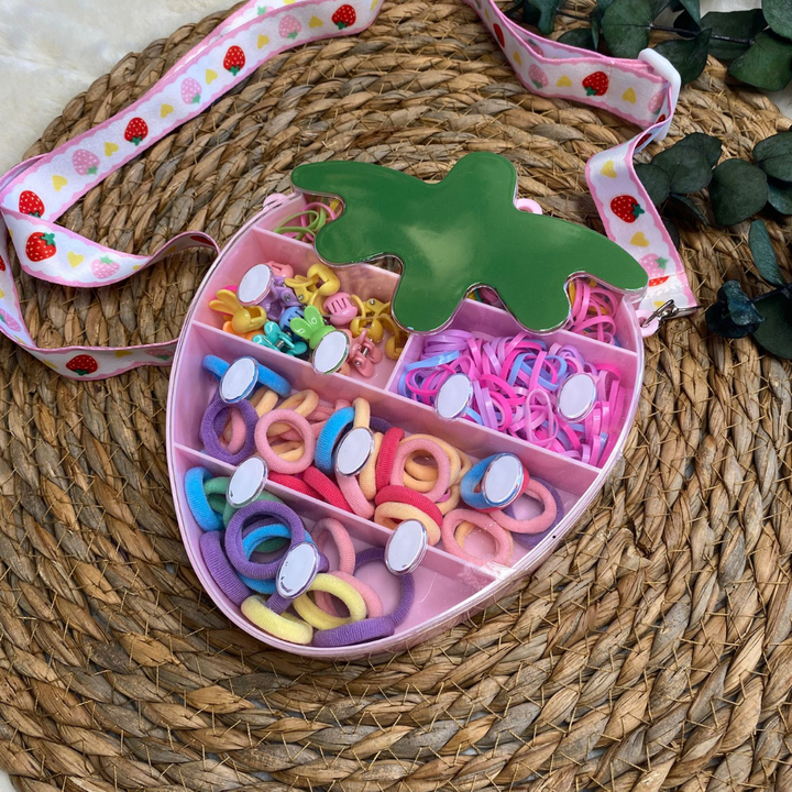 Pembe Çilekli Ful Toka Çanta