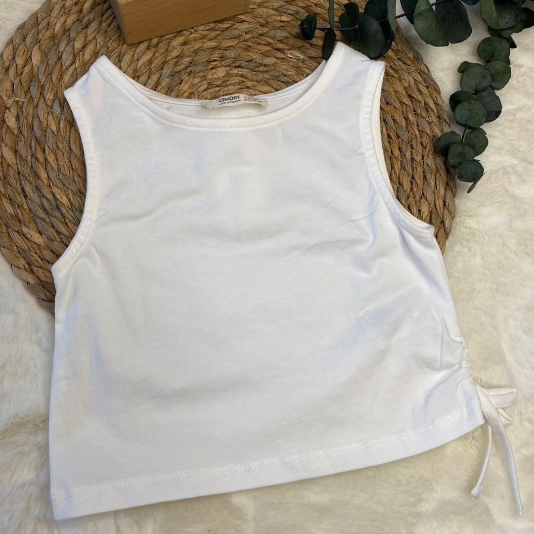 Beyaz Crop Tişört