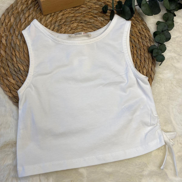 Beyaz Crop Tişört
