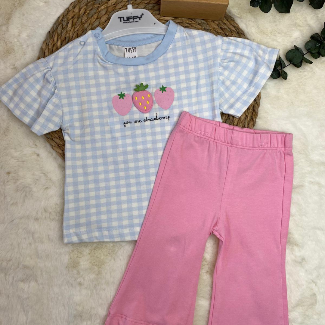Kız Bebek Buz Mavisi Taytlı Takım