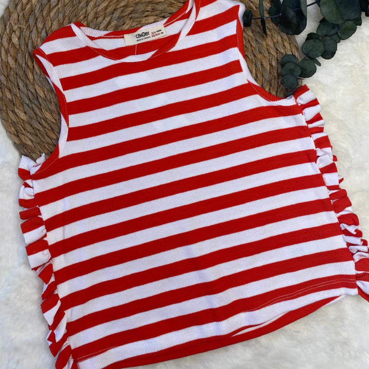 Çizgili Crop Bluz