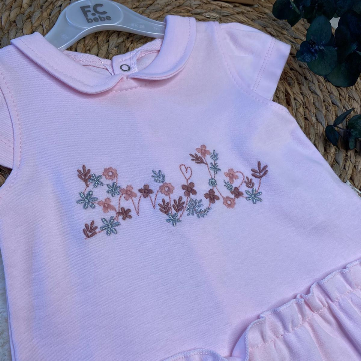 Kız Bebek Dokuma Pembe Elbise