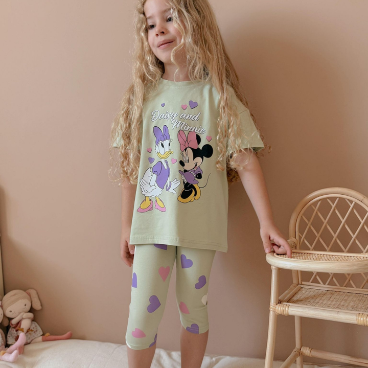 Daisy And Mickey Mouse Yeşil Kapri Tayt